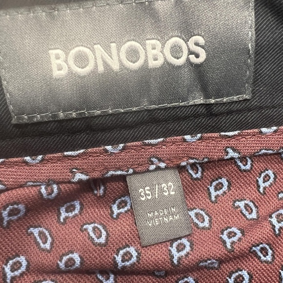 Bonobos Pants Men 35x32 Black Chino Slim Stretch Twill Flat Front Casual Office - Picture 10 of 11